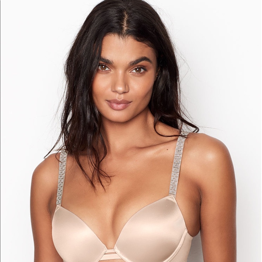 VS nude crystal bra set